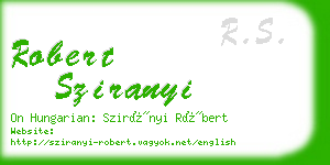 robert sziranyi business card